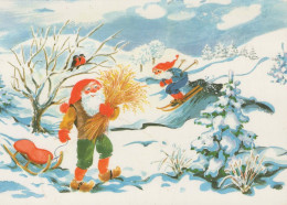 Bonne Année Noël GNOME Vintage Carte Postale CPSM #PBA936.FR - Año Nuevo