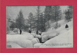 MILITARIA - CHASSEURS ALPINS - 157 ème Rgt - Nos Alpins En Marche D'hiver Dans La Vallée De La Clarée - Névache -05 - Regiments