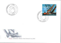 Suisse Poste Obl Yv:1756 Mi:1831 Vainqueur De La Coupe De L'America Geneve 7-3-2003 Fdc - FDC