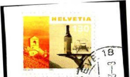 Suisse Poste Obl Yv:1654B Mi:1728 Clocher Plateau & Bouteille Sur Fragment (cachet Rond) - Used Stamps
