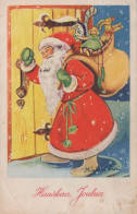 PAPÁ NOEL Feliz Año Navidad Vintage Tarjeta Postal CPSMPF #PKG297.ES - Santa Claus