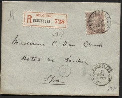 N°61 Obl. BRUXELLES 3 + Fractionnaire 3.9 S/L Recom. Vers SPa Le 2/8/1901. TB. (x717) - 1893-1900 Fijne Baard