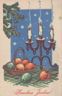 Feliz Año Navidad VELA Vintage Tarjeta Postal CPSMPF #PKD063.ES - Neujahr