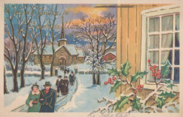 Feliz Año Navidad Vintage Tarjeta Postal CPSMPF #PKD619.ES - Neujahr