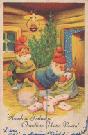 Feliz Año Navidad GNOMO Vintage Tarjeta Postal CPSMPF #PKD369.ES - Neujahr