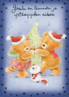 Feliz Año Navidad OSO Animales Vintage Tarjeta Postal CPSM #PBS299.ES - Neujahr