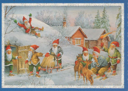 Feliz Año Navidad GNOMO Vintage Tarjeta Postal CPSM #PBL999.ES - Neujahr