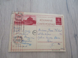 Roumanie Romania Entier Postal Guerre 39/45 Illustré Bucarest Pour Paris Censure Militaire - Postmark Collection