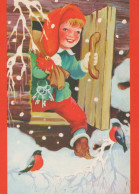 Buon Anno Natale BAMBINO Vintage Cartolina CPSM #PAW762.IT - Anno Nuovo