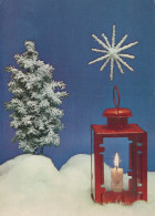 Buon Anno Natale CANDELA Vintage Cartolina CPSM #PAV955.IT - Neujahr