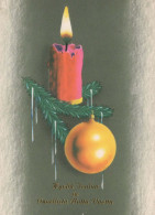 Buon Anno Natale CANDELA Vintage Cartolina CPSM #PAV470.IT - Neujahr