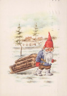 Buon Anno Natale GNOME Vintage Cartolina CPSM #PAU430.IT - Neujahr