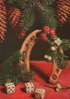 Buon Anno Natale CAVALLOSHOE Vintage Cartolina CPSM #PAT960.IT - Neujahr