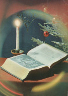 Buon Anno Natale CANDELA Vintage Cartolina CPSM #PAT092.IT - Nouvel An
