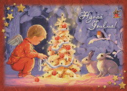 ANGELO Buon Anno Natale Vintage Cartolina CPSM #PAH084.IT - Engel