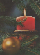 Neujahr Weihnachten KERZE LENTICULAR 3D Vintage Ansichtskarte Postkarte CPSM #PAZ046.DE - Neujahr