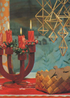 Neujahr Weihnachten KERZE Vintage Ansichtskarte Postkarte CPSM #PBN629.DE - New Year