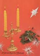 Neujahr Weihnachten KERZE Vintage Ansichtskarte Postkarte CPSM #PBA811.DE - New Year