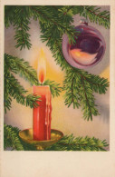 Buon Anno Natale CANDELA Vintage Cartolina CPSMPF #PKD006.IT - New Year