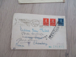 Roumanie Romania Lettre Avec 3 TP Anciens  Guerre 39/45 Bucarest Pour Chambery Puis Grenoble  Censure Militaire 1941 - Postmark Collection