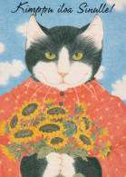 GATTO KITTY Animale Vintage Cartolina CPSM #PBQ919.IT - Cats