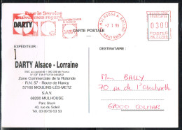 RAD-L24 - FRANCE EMA Illustrée Sur Carte DARTY Alsace-Lorraine 1999 - EMA (Printer Machine)