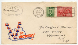 Canada 1944 WWII Patriotic Cover - V For VICTORY!; Winnipeg, Manitoba; Slogan Cancel - Pay No More Than Ceiling Prices - Brieven En Documenten