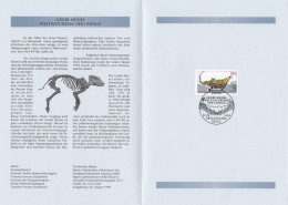 Germany 1998:  Prehistoric Animal, Fossil, Crocodile, Messel Pit, Information Folder - Prehistorics