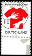 RFA Poste Obl Yv:1845 Mi:2013 Keine Gewalt Gegen Kinder (TB Cachet Rond) Bord De Feuille - Used Stamps