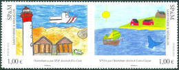 SAINT PIERRE & MIQUELON 2010 PAINTINGS PAIR, LIGHTHOUSE** - Vuurtorens