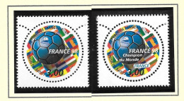 09  1	2 Tbres  France 98	-	Second Surchargé – Champion Du Monde - 1998 – Francia