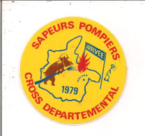 Autocollant  -   Sapeurs Pompiers  Cross Départemental En 1979 à MOUZON  08 - Stickers