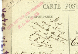 - Cachet Militaire Rouge Rare, Train Sanitaire Semi Permanent, PLM, N° 22, Sur CPA Cuirassé, 1917, TBE, Scans.. - Guerre De 1914-18