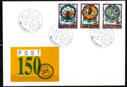 Luxembourg ,Luxemburg ,1992, FDC, MI 1302 - 1304, 150 JAHRE LUX. POST, ESST, SONDERSTEMPEL - FDC