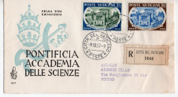 1957 - VATICANO FDC " PONTIFICIA ACCADEMICA DELLE SCIENZE " VENETIA VIAGGIATA VEDI++++ - FDC