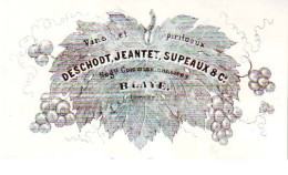 DE 1938 - Carte Porcelaine De Deschoot, Jeantet, Supeaux & Co., Vins Et Spiritueux, Blaye (Gironde) - Otros & Sin Clasificación