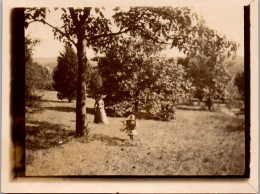 Photographie Photo Vintage Snapshot Anonyme Enfant Mode Jardin Parc Femme  - Other & Unclassified