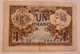 FRANCE - Billet De Un Franc - Chambre De Commerce De Paris - 10 Mars 1920 - Unclassified