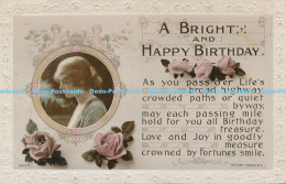 R169021 A Bright And Happy Birthday. Womans Portrait. Rotary. No 9978D. RP. 1917 - Welt