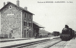 Repro D'une CPA - 63 - SAINT BEAUZIRE - Environ De BRIOUDE - La Gare - Train - Altri & Non Classificati