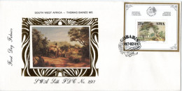 South West Africa - 1987 Thomas Baines Philatelic Foundation MS Silk FDC # Mi Block 8 - Other & Unclassified