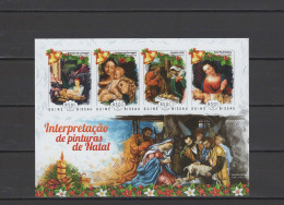 Guinea-Bissau 2014 Paintings Correggio, Lotto, Rubens, Christmas Sheetlet Imperf. MNH -scarce- - Religion