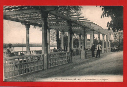 (RECTO / VERSO) VILLENNES SUR SEINE EN 1928 - N° 7 - LE RESTAURANT LA PERGOLA - CPA - Villennes-sur-Seine