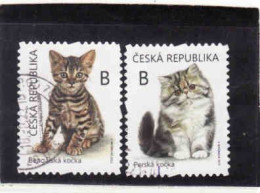 Czech Republic 2022, Yvert 1016 - 1017, Cats,, Used - Gebraucht