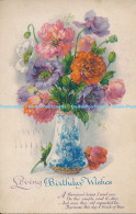 R169585 Greeting Postcard. Loving Birthday Wishes. Flowers In Vases. 1937 - Monde