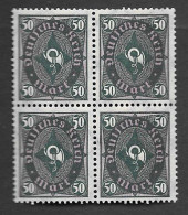 Germany 50M Posthorn 1922 Block Of 4 MNH - Unused Stamps