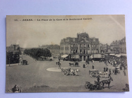 ARRAS (62) : La Place De La Gare Et Le Boulevard Carnot - 1906 - Belle Animation - Arras