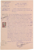 1920 - TIMBRE FISCAL MADAGASCAR 2F SEUL Sur EXTRAIT DU REGISTRE DES ACTES DE NAISSANCES MAIRIE De TANANARIVE - Briefe U. Dokumente