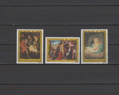 Niger 1976 Paintings Correggio, Rubens, David, Christmas Set Of 3 MNH - Religión