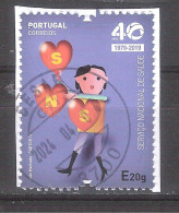 Portugal 2019- 1 Sello Usado Y Circulado- Sistema Nacional De Saúde-40 Aniversario - Oblitérés